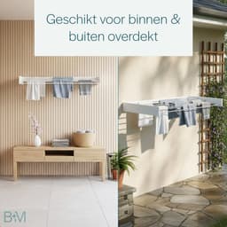 BAUER & MEYER® Wanddroogrek XXL 116cm - Droogrek Inklapbaar - Incl. 10 wasknijpers + 1x wasmand - Wasrek - 8.1 Meter drooglengte - Wit — thumbnail 3