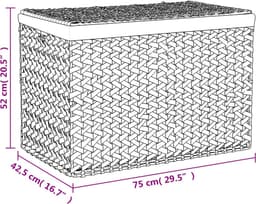 vidaXL - Wasmand - met - 3 - vakken - 75x42,5x52 - cm - waterhyacint — thumbnail 2