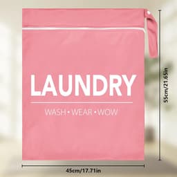 2 stuks natte zakken, 55 x 45 cm, herbruikbare wetbag, zwemspullen, opvouwbare reiswaszak met handvat, waszak voor wasmachine, natte tas, kleuterschool en baby — thumbnail 2