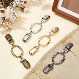 4 Stks Taille Cincher Clips Ovale Jurk Clip Terug Cinch 4 Kleuren Trui Sjaal Vest Kraag Broek Metalen Aansluiting Tie Clips 120mm Lang voor Sjaal Vest Kleding Dragen Present — thumbnail 3