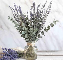 Gedroogde bloemen, nooit verdord decoratief bloemenboeket voor bloemstuk, bruiloft, thuis, kantoor, lavendelbundels — thumbnail 2