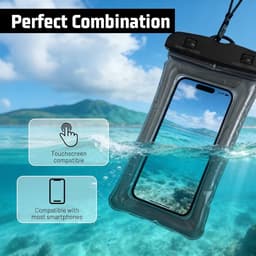 Bag Set van 6 waterdichte tassen, 1,5 l, 2,5 l, 3 l, 3,5 l, 5 l, 8 l, waterdichte zakken en pakzakken met verstelbare riem, beschermt de telefoon, perfect voor outdoor en watersport, ultralicht en — thumbnail 4