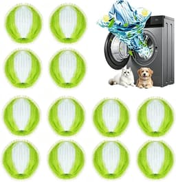 12 Stuks Wasballen, Nylon Haarverwijderaar, Herbruikbare Dierenhaarverwijderaar, 3,5 × 3,5 cm, voor Wasmachine & Droger, Effectieve Dierenhaarverwijderaar Tegen (groen) — thumbnail 1