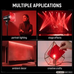 8 stuks rode folie, hittebestendig voor lampen, A4 transparante kleurfolie voor led-koplampen, 21 x 29,7 cm, kleurenfilterset voor fotostudio, stroboscoopflits, videofotografie en lichttechniek — thumbnail 4