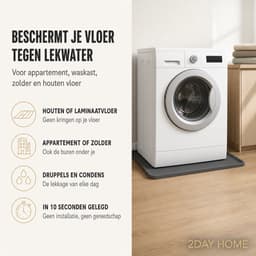 2Day Home - Lekbak Wasmachine 60x60 cm - Siliconen Opvangbak - Voor Machines tot 60 cm Diep - Incl. 21 Lekindicator Stickers - Vaatwasser en Droger — thumbnail 2