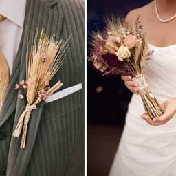 Gedroogde bloemen, kunstbloemen, tarwe, voor huisdecoratie, balkon, tuin, bruiloft, vaas, doe-het-zelf, 40 cm — thumbnail 2
