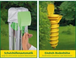 Droogmolen met voet voor camping en thuis - Staand wasrek - Inklapbaar droogrek - stevige constructie — thumbnail 3