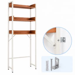 Wasmachine kast - 166x63x25 cm - natuur-wit — thumbnail 5