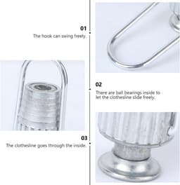 Set van 2 Aluminium Clips voor Waslijn - Kledinglijn Aanspanners - Handige Huishoudelijke Artikelen voor Wasruimte — thumbnail 2