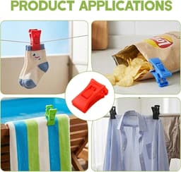 Set van 30 Plastic Sock Clips met Haken voor Wasmachine en Droger - Mini Kledingknijpers voor Organiseren, Opslaan en Drogen van Sokken — thumbnail 4