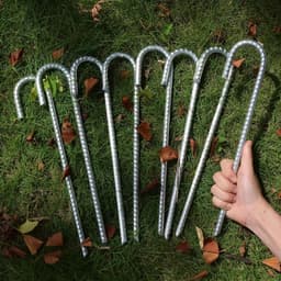 Grondanker - Zilver - 40 cm - Gegalvaniseerd Stalen J-Haak - Voor Kamperen en Tuinbevestiging — thumbnail 4