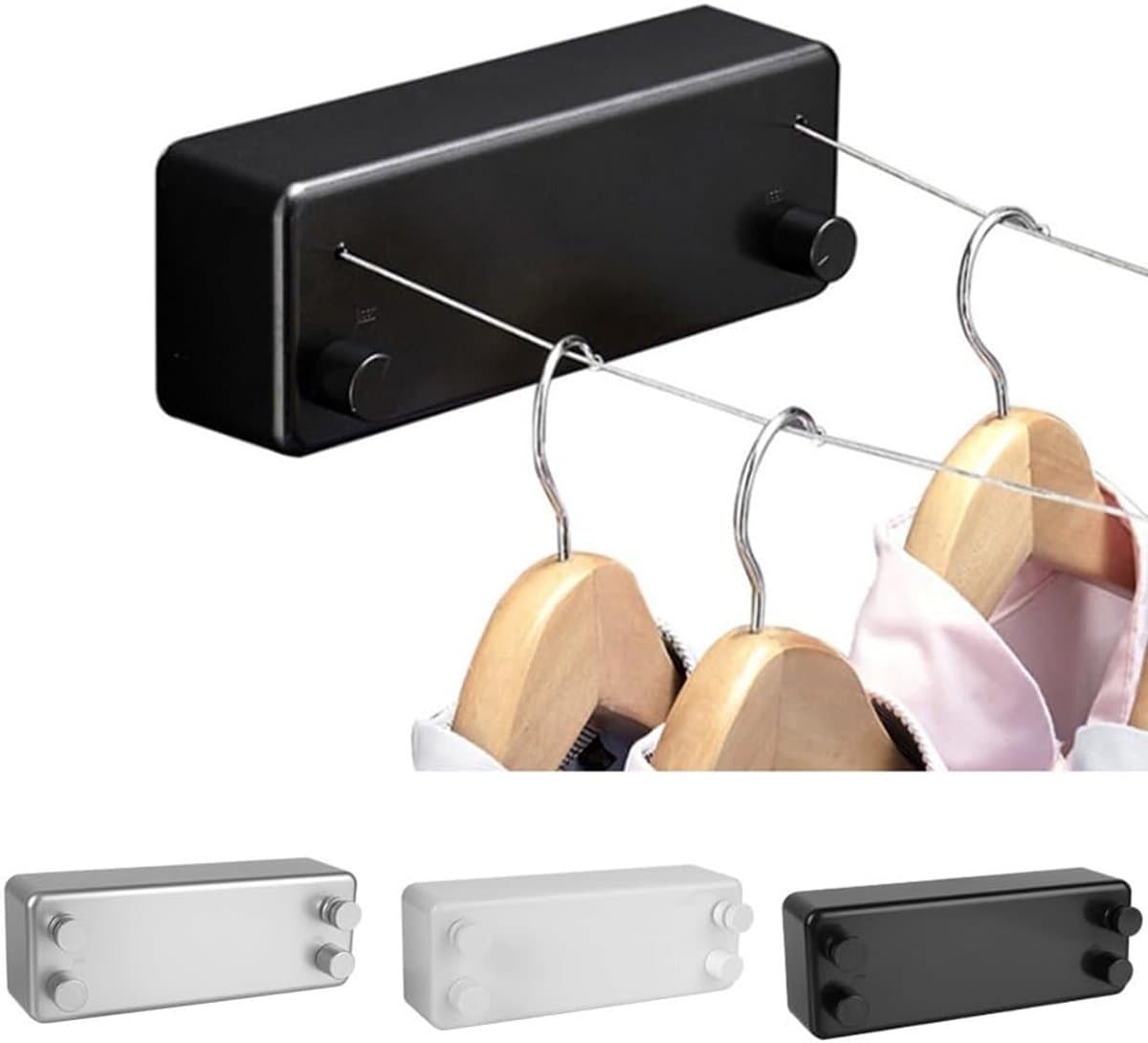 Waslijn Droger - Opvouwbare Waslijn - Kleding Drogen - Ruimtebesparend Ontwerp - 28.5 cm - Zwart — afbeelding 1