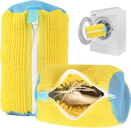 SnelShoppen - 2 Stuks Schoenwaszakken voor Wasmachine, 360 Graden Reiniging, Herbruikbare Waszak met Rits, Duurzaam Microvezel, Ideaal voor Sneakers e — thumbnail 1