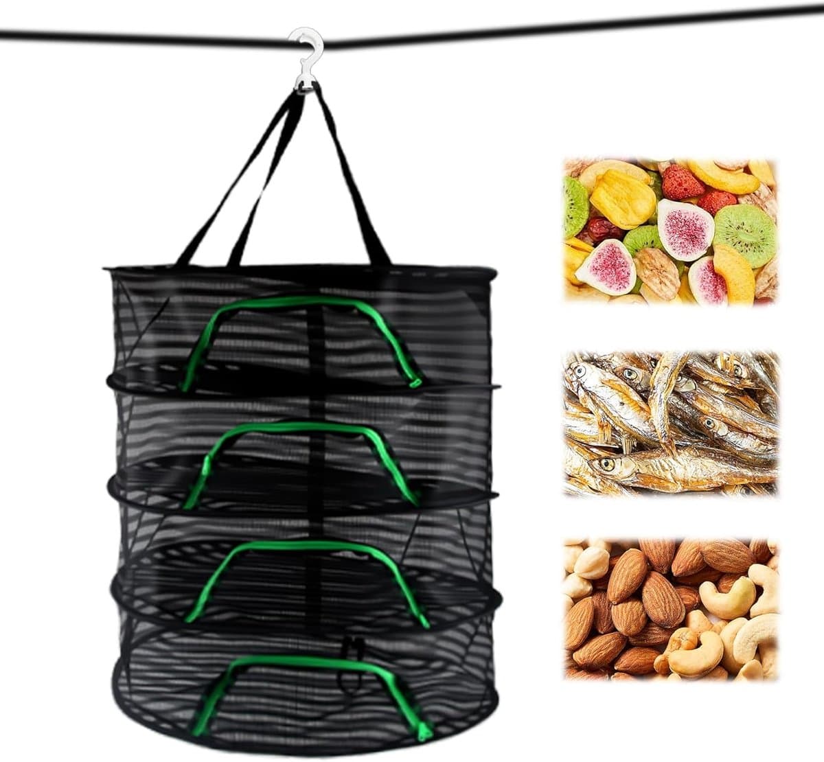 Droognet Kruiden - Planten Droger - Planten Drogen - Ademend Mesh - 40x40x40 cm - Zwart — afbeelding 1