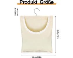 Wasknijperzak - Knijperhouder - Was ophangen - Met ophanglus - 30.5 x 26 cm - Wit