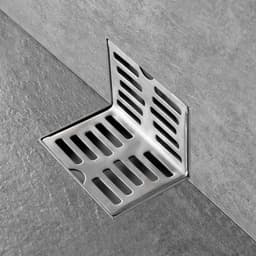 Zijafvoer Hoogwaardig Roestvrij Staal - Hoekafvoerput - Douche Afvoer - Balkon Afvoer - L-vormige Afvoer - Diameter 50 mm - Afvoerputje — thumbnail 3