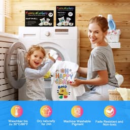 wasmachinebestendig, textielmarkeerstiften, wasbestendige stofkleur, permanente stofverf, stiften voor T-shirt, tassen, stoffen zakken en verschillende soorten textiel — thumbnail 3
