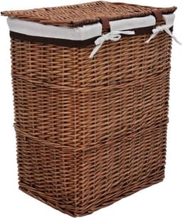 Wasmand – Wasbox – Wassorteerder – Opbergmand – Waszak – Handgevlochten Wilgentakken – Ruime Inhoud 43x34x57,5 cm — thumbnail 5