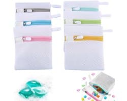 Set van 6 Mini Waszakken met Honingraatstructuur, Mesh Wasnet voor Fijne Was, Ondergoed en Sokken (13 x 12 cm)