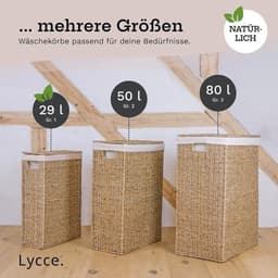 Gevlochten zeegras wasmand voor in een nis - Opbergruimte in verschillende maten — thumbnail 3