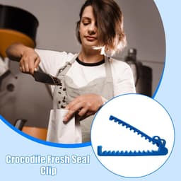 Voedsel zak clips - Broodzak sluitingen - Keuken organiseren - Krokodil ontwerp - 15 cm - Blauw — thumbnail 4