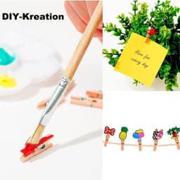 Dailygoods- Wasknijpers Houten - 160 Stuks - Kleine Clips 2.5/3/3.5cm - Jute Touw 10m - Spijkers - Creatieve Decoratie - Fotoclips — thumbnail 4