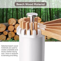 Dailygoods- Droogrek Opvouwbaar - Kledingrek met 16 Staven - Max. Capaciteit 40 Kg - Flexibele Ruimte 121 x 112 cm - Handige Opslag - Compact 70 x 18 x 16 cm — thumbnail 3