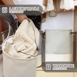 heupwasmand - Wasmand - Canvas - Opvouwbaar design - Waterdichte binnenkant - Voor Stijlvolle Opslag — thumbnail 2