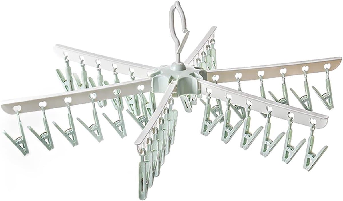 Dailygoods- Droogrek 365° draaibaar - Sokkenstandaard met 36 clips - Opvouwbaar - Multidirectionele sokkendroger - Ideaal voor ondergoed - Vrije luchtcirculatie - Sokkenrek — afbeelding 1