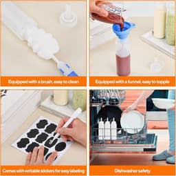 Knijpflessen Set - Kunststof - 250 ml - Lekvrij - Voor Keuken en Creatief Gebruik — thumbnail 2