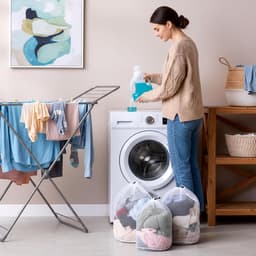 Set van 3 waszakken voor wasmachine, mesh wasnetten met trekkoord, beschermt kleding tegen vervorming en slijtage, maten 30 x 40, 40 x 50, 50 x 60 cm — thumbnail 2
