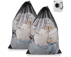 2-delige Wasmand Set met Trekkoord, 70 x 90 cm Wasnet voor Bedlinnen, Knuffels en Grote Voorwerpen, Geschikt voor Wasmachine