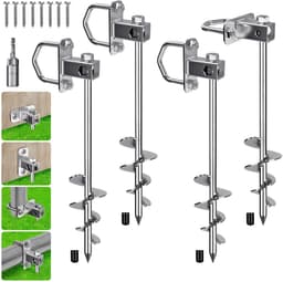 Grondanker, grondanker, 50 cm, trampoline, schroefharingen, tentharingen, 7,2 cm, spiraal, 4-delige windstorm, klimrek, spike voor schommel/camper/carport/omheining met vaste plaat en ring — thumbnail 1