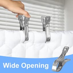 Wasknijpers, Roestvrij Stalen Clips, 12cm Lange Strandhanddoekenklemmen voor Wasgoed, Strandhanddoek, Badhanddoek, Beddengoed, Tapijt en Dikke Kleding — thumbnail 2