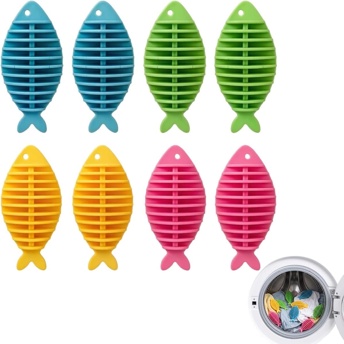 Set van 8 wasballen - herbruikbare droogballen - tegen pluisjes en dierenharen - voor schone kleding - ShopVlot — afbeelding 1