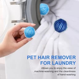 Dierenhaarverwijderaar wasmachine - 12 herbruikbare wasballen - effectief tegen pluis en haren - voor schone kleding - SnelShoppen — thumbnail 2