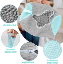 2 x Dikke Waszakken voor Wasmachine, Grijs, Herbruikbaar, Anti-deformatie, 360° Reiniging, Verborgen Rits, Geschikt voor Sportschoenen en Kleding — thumbnail 2