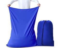 Waszakken, trekkoord, opvouwbare waszak, waszak, 70 x 115 cm, 2 stuks, blauw