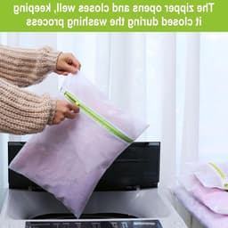 Set van 3 kleine linnen waszakken voor de wasmachine 23 x 30 cm - multifunctionele wasnetten voor delicate kleding - waszakken voor reizen en wasgoed - ideaal voor handwas en bescherming van kleding. — thumbnail 4