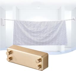 Intrekbare Waslijn - Dubbele Houder - Kleding Drogen - Roestvrij Staal - 1 meter - Goud — thumbnail 4