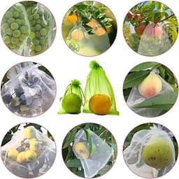 Fruit Beschermzakjes - Tuingereedschap Net - Fruit Groei Ondersteunen - Trekkoord Ontwerp - 100 Stuks - Rood — thumbnail 2