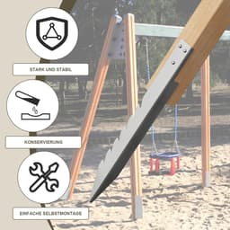 SnelShoppen - Ground Anchors voor Schommels, Tuin, Windbestendig, Kinderschommels, 420 mm, Galvaniseerd Staal, Hoogwaardig en Duurzaam — thumbnail 2