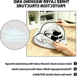 Wasnetten voor schoenen en lingerie, 35 x 22 x 21 cm, duurzame waszakken met ritssluiting voor wasmachine en droger, 2 stuks, ideaal voor bescherming en opslag — thumbnail 5