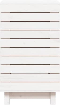 Wasmmand – Wasbak – Wascontainer – Mand Voor Wasgoed – Waskorf – Massief Dennenhout – Ruim Formaat 44x44x76 cm – Afdekbare Deksel & Wandmontage — thumbnail 5
