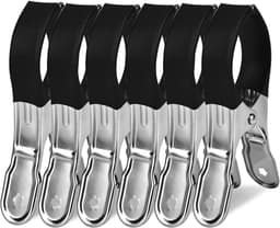 SnelShoppen - 6 Pcs Grote Kledingknijpers, Strandstoel Handdoek Klemmen met Beschermhoes, Ideaal voor Dagelijkse Was, Strandhanddoek, Badhanddoek, Bed — thumbnail 1