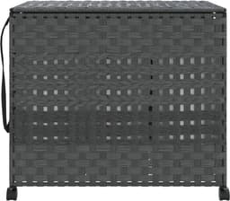 vidaXL - Wasmand - op - wielen - 66x35x60 - cm - rattan - grijs — thumbnail 4