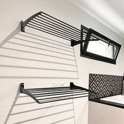 Foxydry Fold 116 cm DOWN - black - wasdroogrek wandmontage clicksysteem - neerwaartse sluiting - 116 x 50 x 10 cm — thumbnail 4