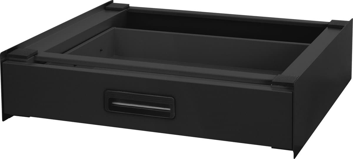 Tussenstuk voor wasmachine en droger – Universeel tussenbouwframe met lade 60,5x54 cm in zwart ML design — afbeelding 1