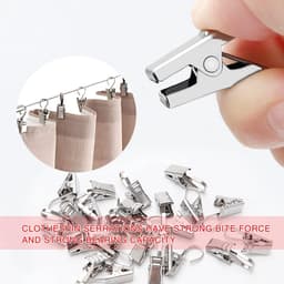 JGS ® Flexibele Ophangset van 5 Meter met 24 Metalen Clips en Haken voor Gordijnen en Decoraties — thumbnail 3