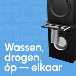 Bodo® Stapelkit - Tussenstuk met Handdoekhouder en Plank - Wasmachine en Droger - Zwart — thumbnail 5